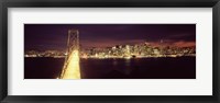 Bay Bridge and San Francisco skyline at night, California Fine Art Print