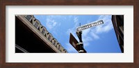 Street name signboard on a pole, Bourbon Street, French Market, French Quarter, New Orleans, Louisiana, USA Fine Art Print