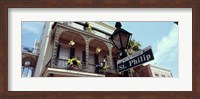 Street name signboard on a lamppost, St. Philip Street, French Market, French Quarter, New Orleans, Louisiana, USA Fine Art Print