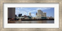 Buildings viewed from the deck of a ferry, New Orleans, Louisiana, USA Fine Art Print