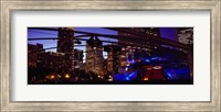 Buildings lit up at night, Millennium Park, Chicago, Cook County, Illinois, USA Fine Art Print