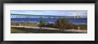 Suspension bridge across a strait, Mackinac Bridge, Mackinaw City, Michigan, USA Fine Art Print