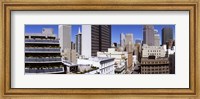 Skyscrapers in a city viewed from Union Square towards Financial District, San Francisco, California, USA Fine Art Print