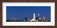 Nighttime View of Dallas Skyline with Reunion Tower Fine Art Print