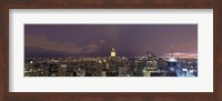 Buildings in a city lit up at dusk, Midtown Manhattan, Manhattan, New York City, New York State, USA Fine Art Print