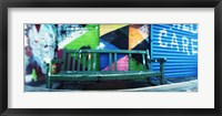 Bench outside a building, Williamsburg, Brooklyn, New York City, New York State, USA Fine Art Print