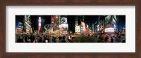 360 degree view of buildings lit up at night, Times Square, Manhattan, New York City, New York State, USA Fine Art Print