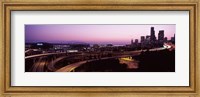 City lit up at dusk, Seattle, King County, Washington State, USA 2010 Fine Art Print