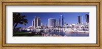 Boats in a Harbor, San Diego, California Fine Art Print