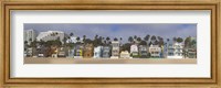 Houses on the beach, Santa Monica, Los Angeles County, California, USA Fine Art Print