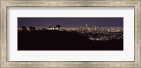 City lit up at night, Griffith Park Observatory, Los Angeles, California, USA 2010 Fine Art Print