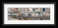 Bridge across a river, Paul Brown Stadium, Cincinnati, Hamilton County, Ohio, USA Fine Art Print