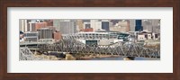 Bridge across a river, Paul Brown Stadium, Cincinnati, Hamilton County, Ohio, USA Fine Art Print