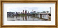 Bridge across a river with city skyline in the background, Willamette River, Portland, Oregon 2010 Fine Art Print