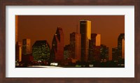 Skyscrapers in a city at sunset, Houston, Texas, USA Fine Art Print