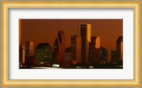 Skyscrapers in a city at sunset, Houston, Texas, USA Fine Art Print