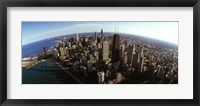 Aerial view of Chicago and lake, Cook County, Illinois, USA 2010 Fine Art Print