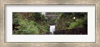Waterfall in a forest, Multnomah Falls, Hood River, Columbia River Gorge, Oregon Fine Art Print