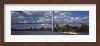 Bridge across a river, Ambassador Bridge, Detroit River, Detroit, Wayne County, Michigan, USA Fine Art Print