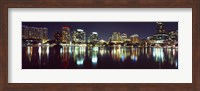 Buildings at night, Lake Eola, Orlando, Florida Fine Art Print