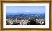 High angle view of a city, Mt Hood, Portland, Oregon, USA 2010 Fine Art Print