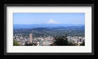 High angle view of a city, Mt Hood, Portland, Oregon, USA 2010 Fine Art Print
