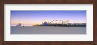 Ferris wheel lit up at dusk, Santa Monica Beach, Santa Monica Pier, Santa Monica, Los Angeles County, California, USA Fine Art Print