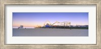 Ferris wheel lit up at dusk, Santa Monica Beach, Santa Monica Pier, Santa Monica, Los Angeles County, California, USA Fine Art Print