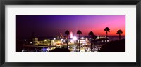 Amusement park lit up at night, Santa Monica Beach, Santa Monica, Los Angeles County, California, USA Fine Art Print