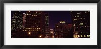 Buildings lit up at night, City of Los Angeles, California Fine Art Print