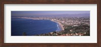 Aerial view of a city at coast, Santa Monica Beach, Beverly Hills, Los Angeles County, California, USA Fine Art Print