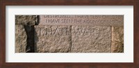 Text engraved on stones at a memorial, Franklin Delano Roosevelt Memorial, Washington DC, USA Fine Art Print