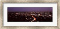 City lit up at night, City Of Los Angeles, Los Angeles County, California, USA 2010 Fine Art Print