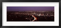 City lit up at night, City Of Los Angeles, Los Angeles County, California, USA 2010 Fine Art Print
