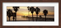Silhouette of a pier, San Clemente Pier, Los Angeles County, California Fine Art Print