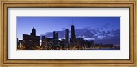 Lit Up Skyline on the Lake Michigan Waterfront, Chicago Fine Art Print