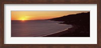 Beach at sunset, Malibu Beach, Malibu, Los Angeles County, California, USA Fine Art Print