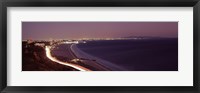 City lit up at night, Highway 101, Santa Monica, Los Angeles County, California, USA Fine Art Print