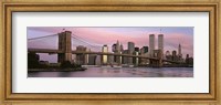 Bridge across a river, Brooklyn Bridge, Manhattan, New York City, New York State, USA Fine Art Print