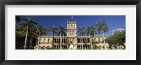 Facade of a government building, Aliiolani Hale, Honolulu, Oahu, Honolulu County, Hawaii, USA Framed Print