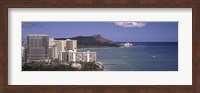 Buildings at the waterfront, Honolulu, Oahu, Honolulu County, Hawaii Fine Art Print