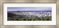 View of Honolulu with the ocean in the background, Oahu, Honolulu County, Hawaii, USA 2010 Fine Art Print
