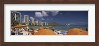 Tourists on the beach, Waikiki Beach, Honolulu, Oahu, Hawaii, USA 2010 Fine Art Print