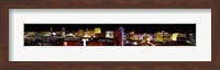High angle view of a city at night, Las Vegas, Clark County, Nevada, USA 2011 Fine Art Print