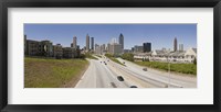 Vehicles moving on the road leading towards the city, Atlanta, Georgia, USA Fine Art Print