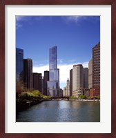 Skyscraper in a city, Trump Tower, Chicago River, Chicago, Cook County, Illinois, USA Fine Art Print