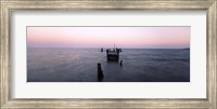 Pier in the Atlantic Ocean, Dilapidated Pier, North Point State Park, Edgemere, Baltimore County, Maryland, USA Fine Art Print