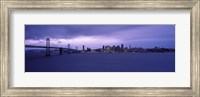 Bay Bridge with Purple Sky, San Francisco Bay, California Fine Art Print