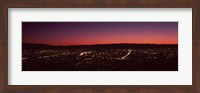 City lit up at dusk (red sky), Silicon Valley, San Jose, California Fine Art Print