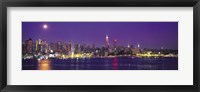 New York Ciry Skyline At Night, Purple Sky Fine Art Print